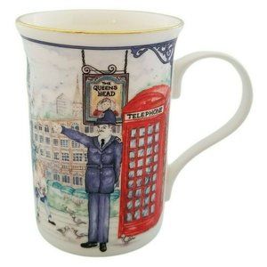 James Sadler London Picadilly 6 Oz Coffee Mug Cup Bone China Thameside England